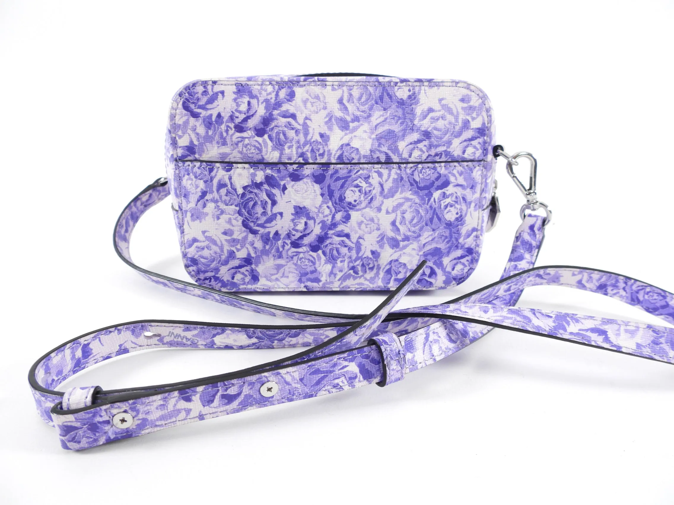 Ganni Purple Floral Small Crossbody Camera Bag