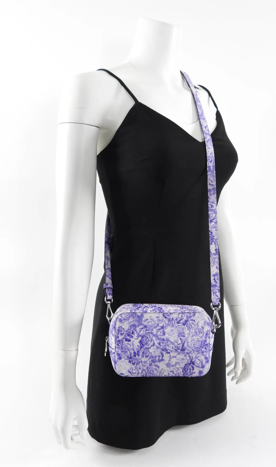 Ganni Purple Floral Small Crossbody Camera Bag