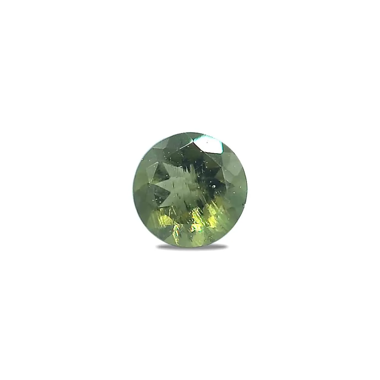 Genuine Moldavite brilliant diamond cut 7mm Round