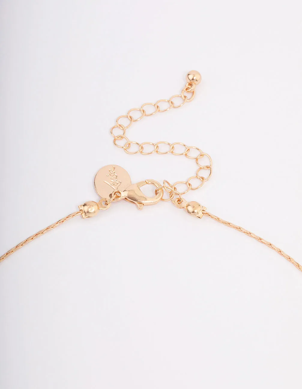 Gold Graduating Detail Flower Lariat Necklace