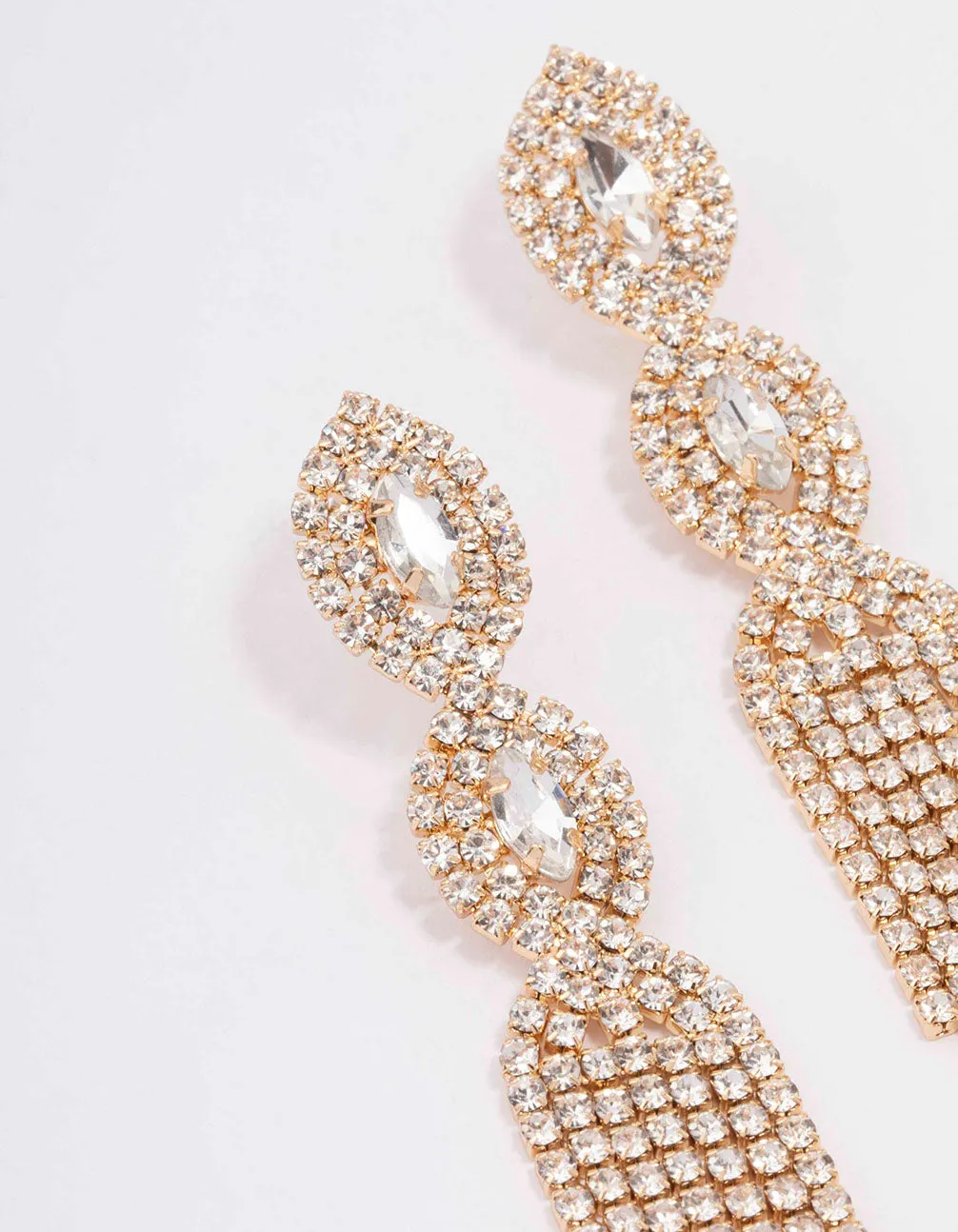 Gold Marquise Flair Drop Earrings