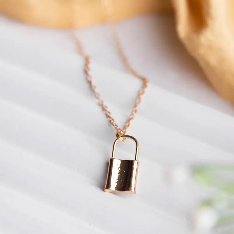 Gorgeous Gold Lock Pendant - Necklace