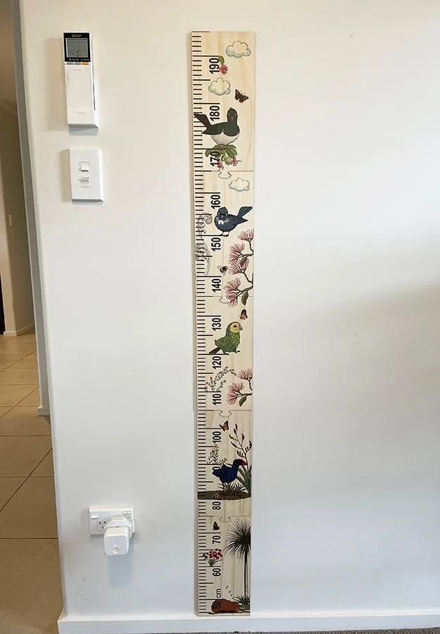 Gorgeous NZ Birds and Flowers Height Chart