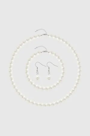 Gorgeous Round Pearl Necklace Set