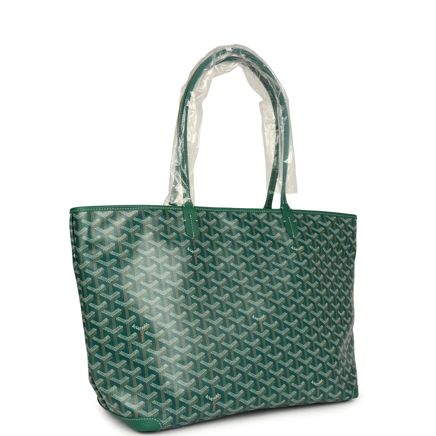 Goyard Artois Tote MM Green Goyardine Canvas & Chevroches Calfskin Palladium Hardware