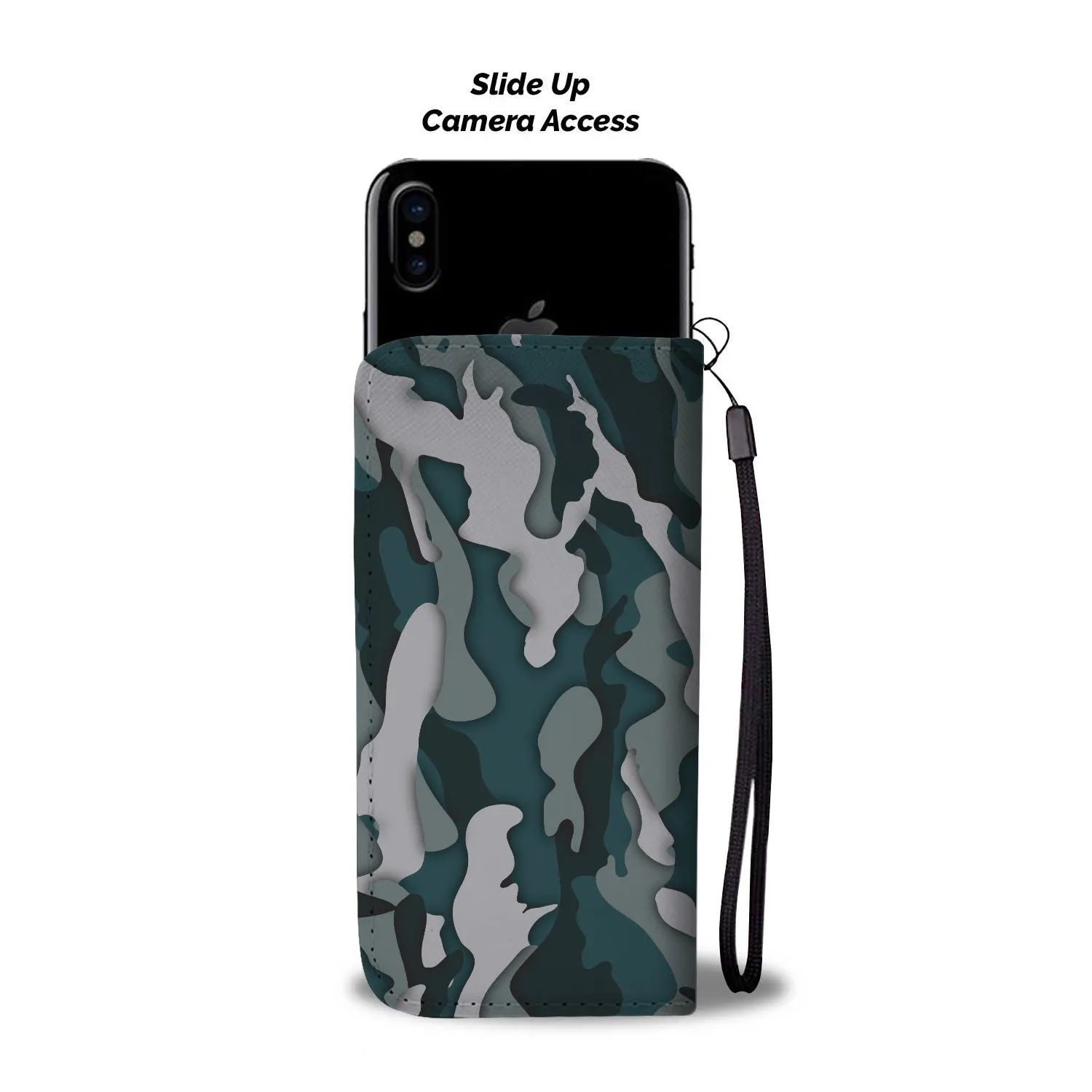 Green Camo Phone Wallet Case