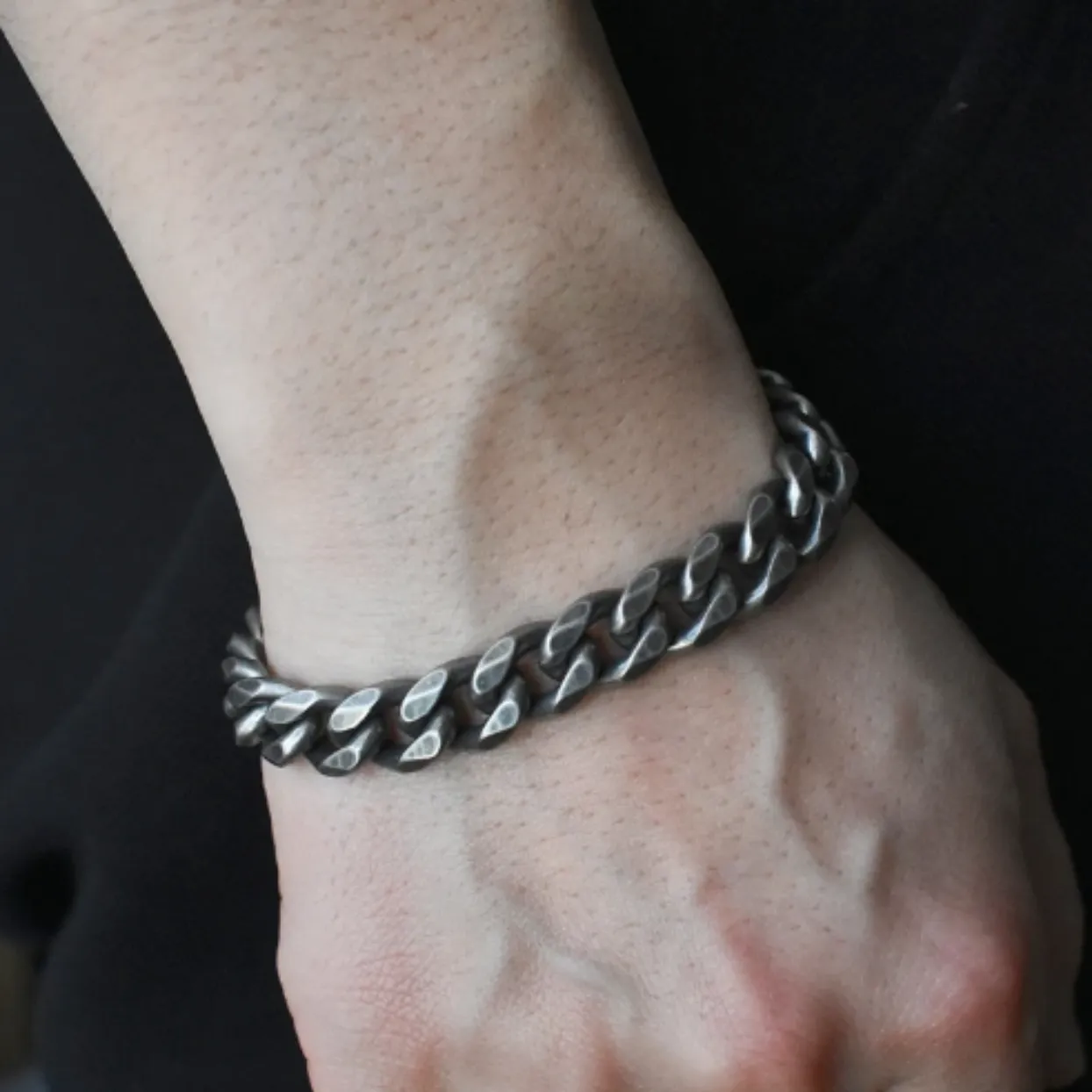 GREY CUBAN - STEEL SILVER WATERPROOF BRACELET