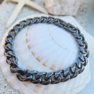 GREY CUBAN - STEEL SILVER WATERPROOF BRACELET