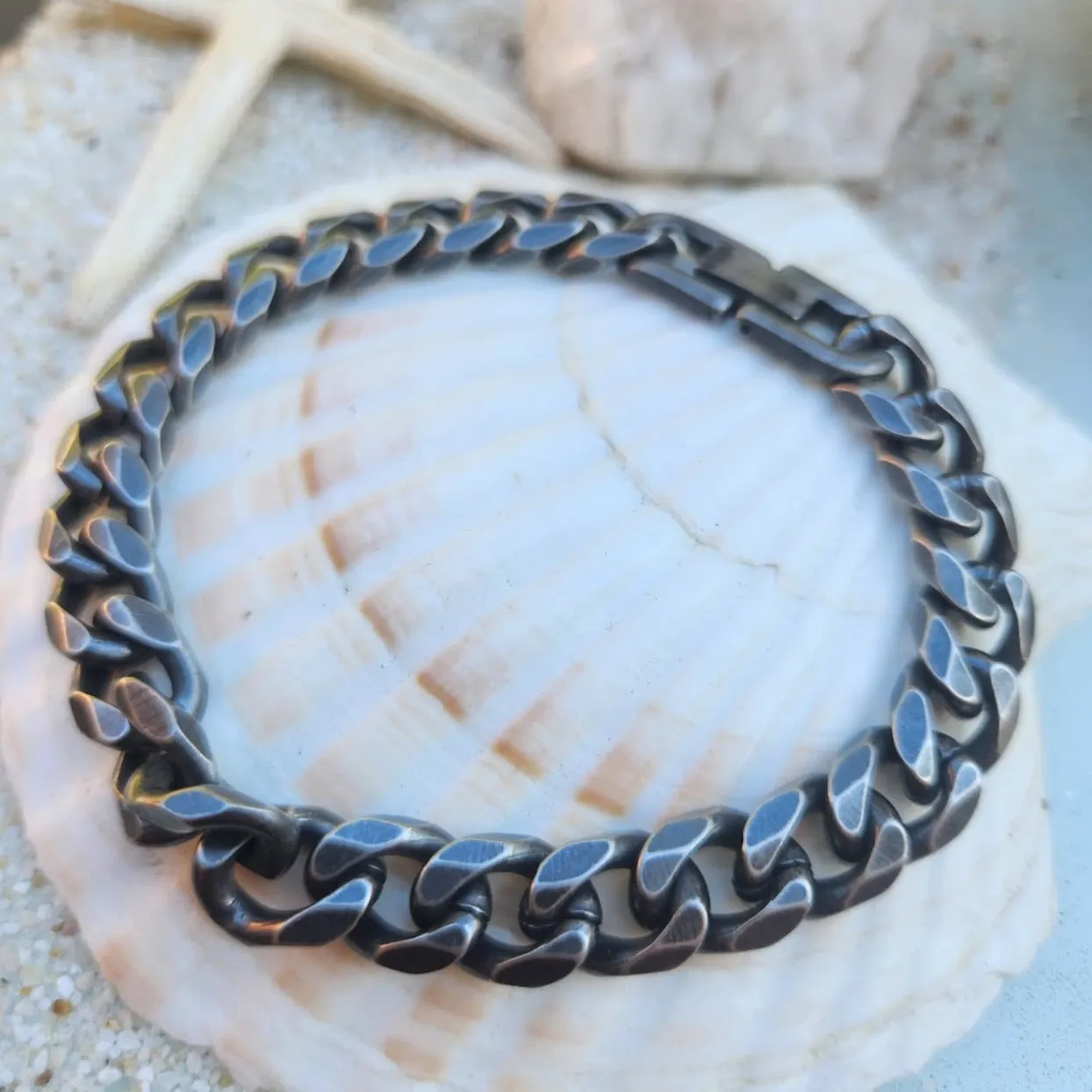 GREY CUBAN - STEEL SILVER WATERPROOF BRACELET