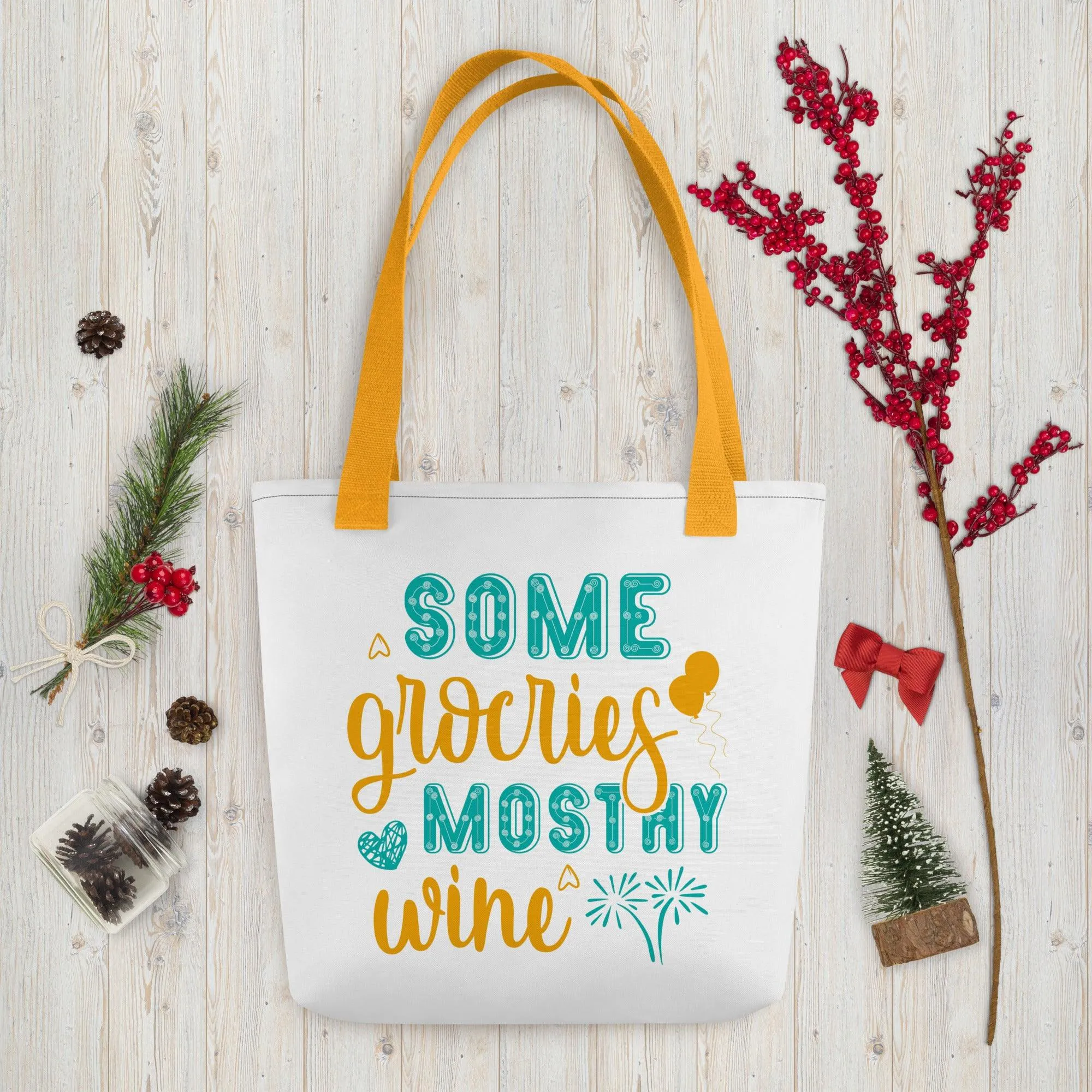 Groceries Mostly Wine Tote bag