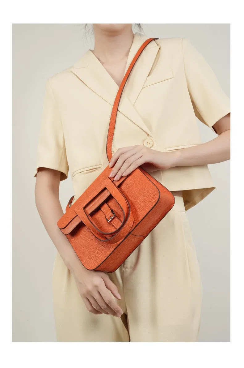 Halzan 25 cowhide crossbody handbag 2778 orange