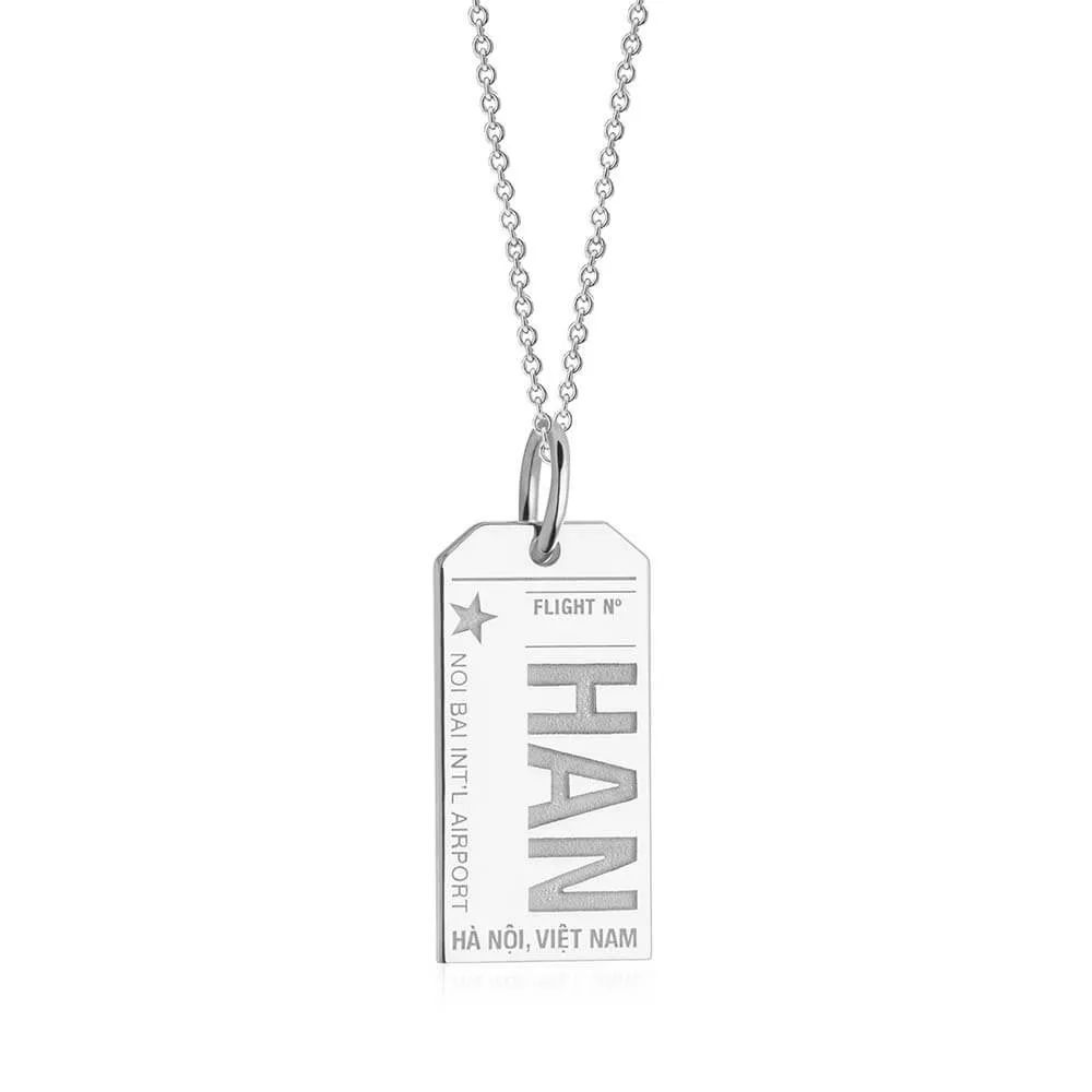 Hanoi Vietnam HAN Luggage Tag Charm Silver