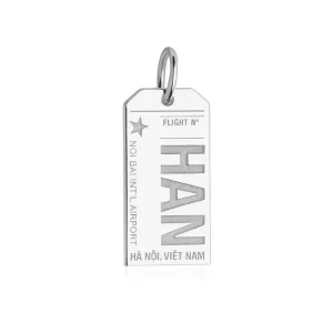 Hanoi Vietnam HAN Luggage Tag Charm Silver