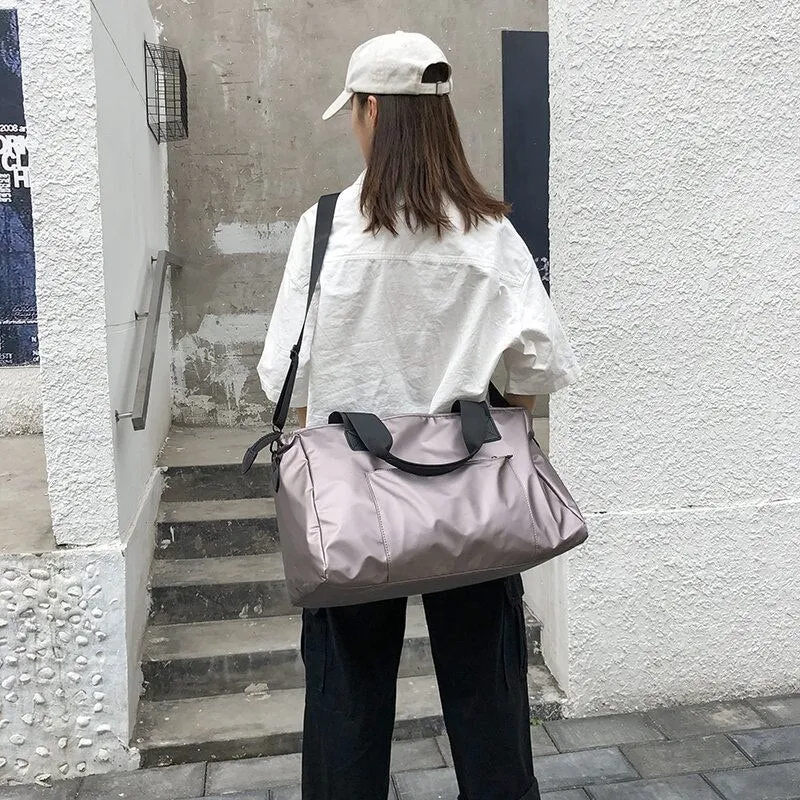 Harajuku Style New Fashion Women's Bag Large Capacity Sports Bags With Dry And Wet Separation Lightweight Leisure Travel Bags