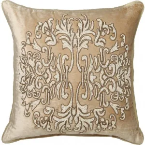 Harmon Gold Velvet Square Filled Cushion by Private Collection