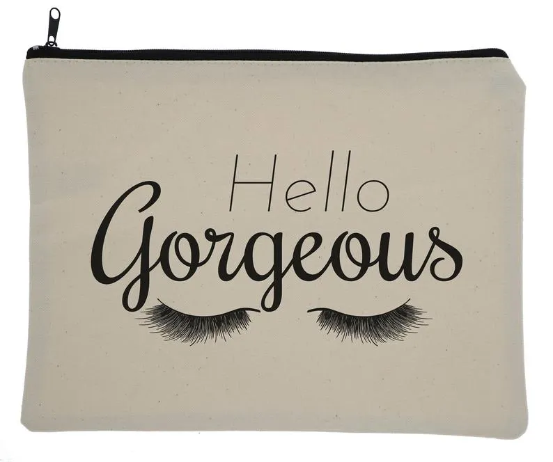 Hello Gorgeous Canvas Zipper Bag