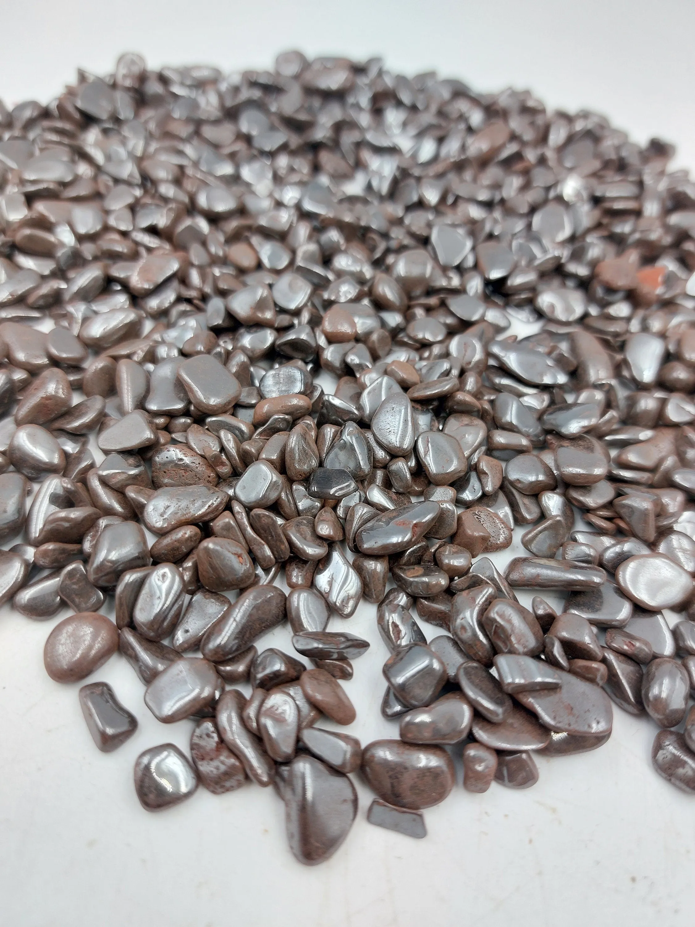 Hematite Polished Crystal Chips, Tumbled Healing Gemstone, New Age Polished Semi-Precious Rocks