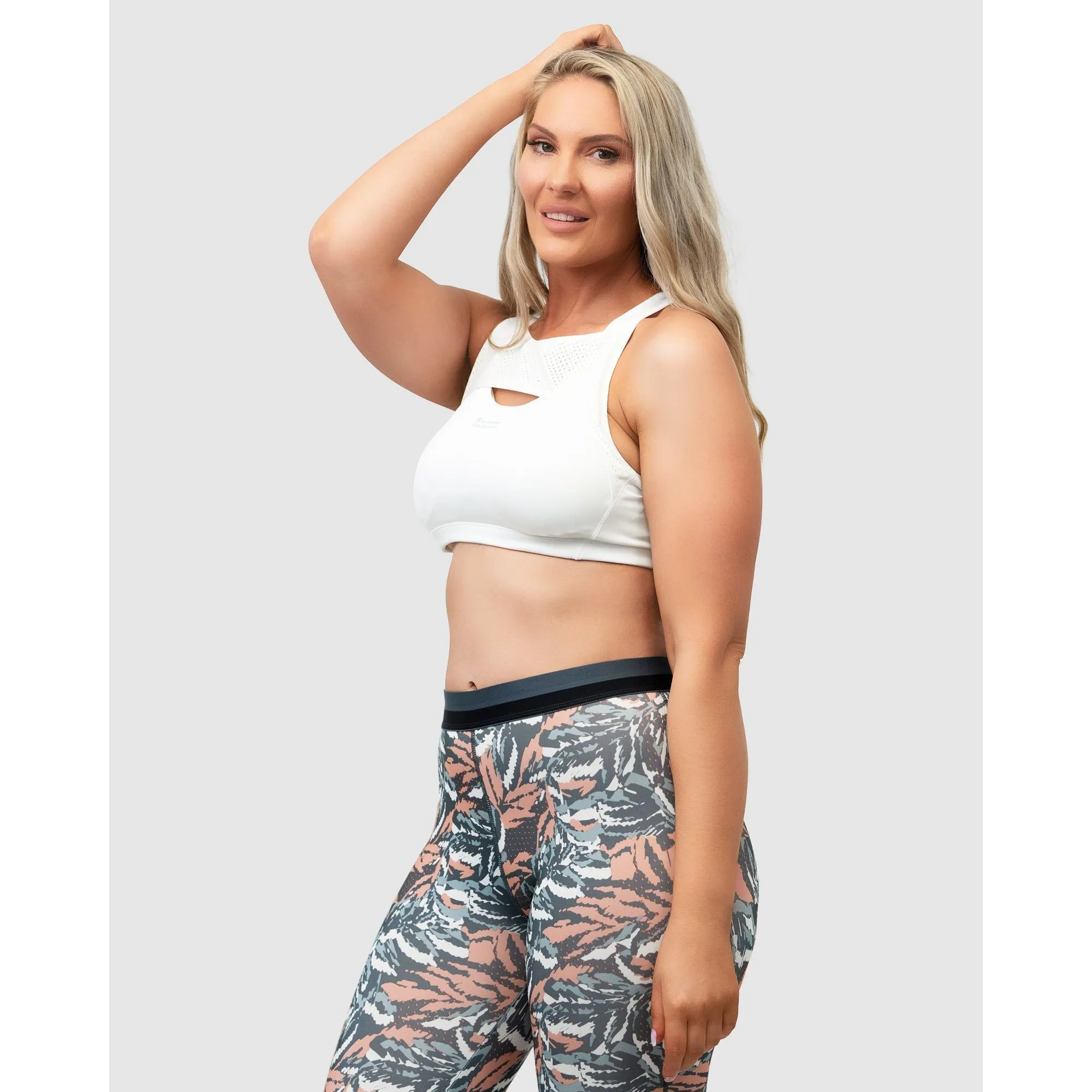 High Impact Active Crop Top Sports Bra-White