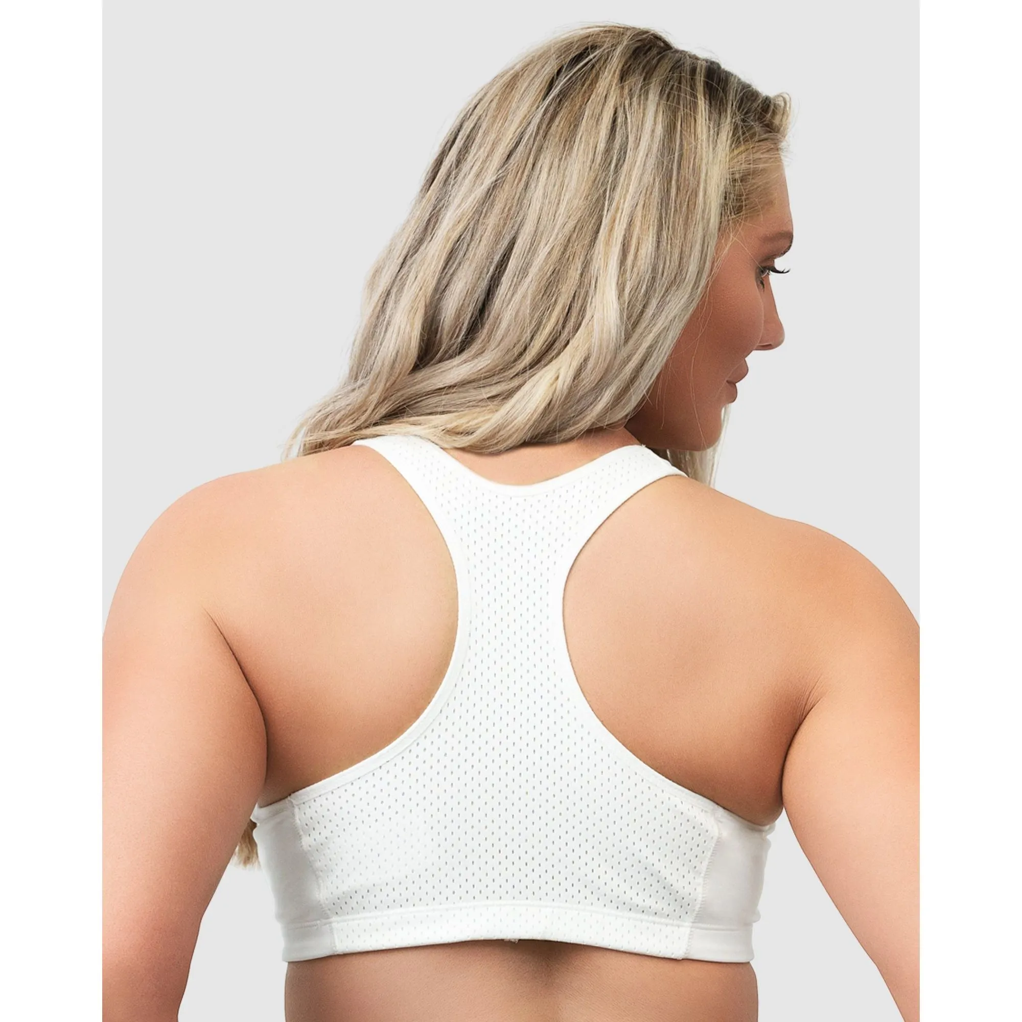 High Impact Active Crop Top Sports Bra-White