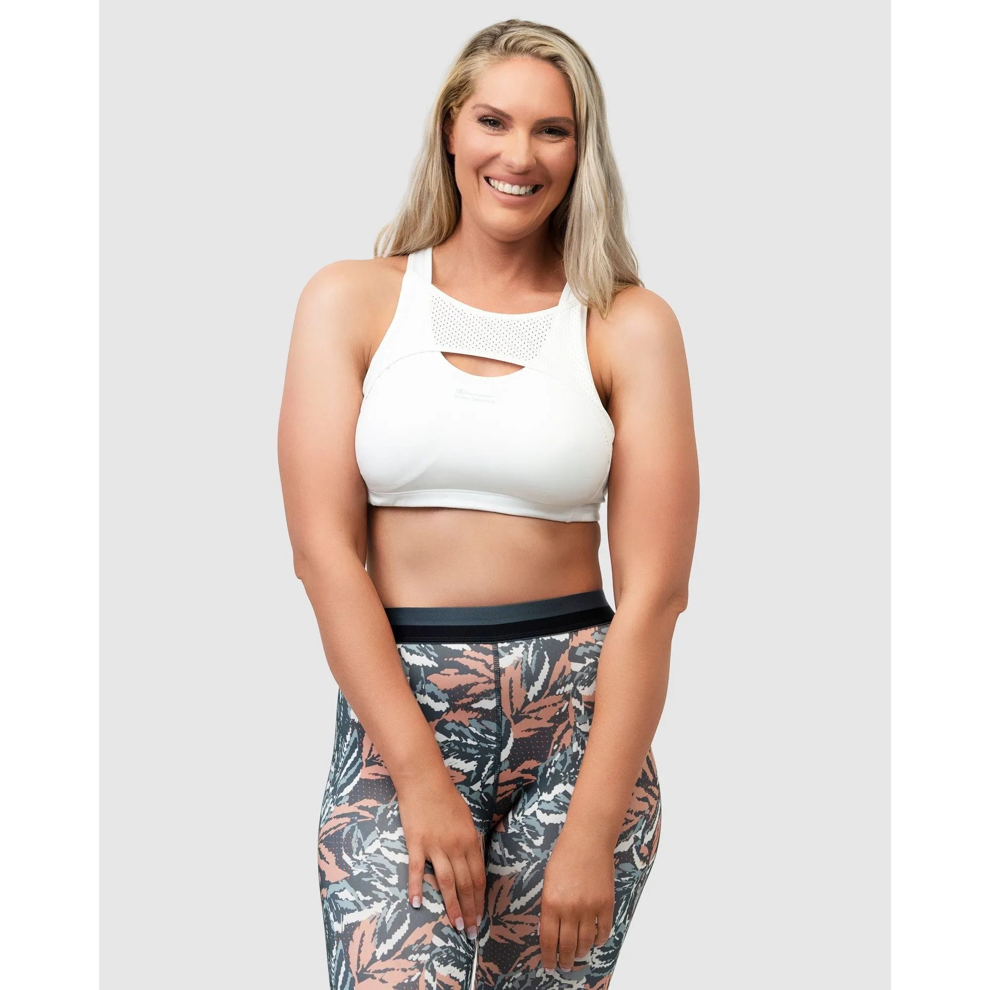 High Impact Active Crop Top Sports Bra-White