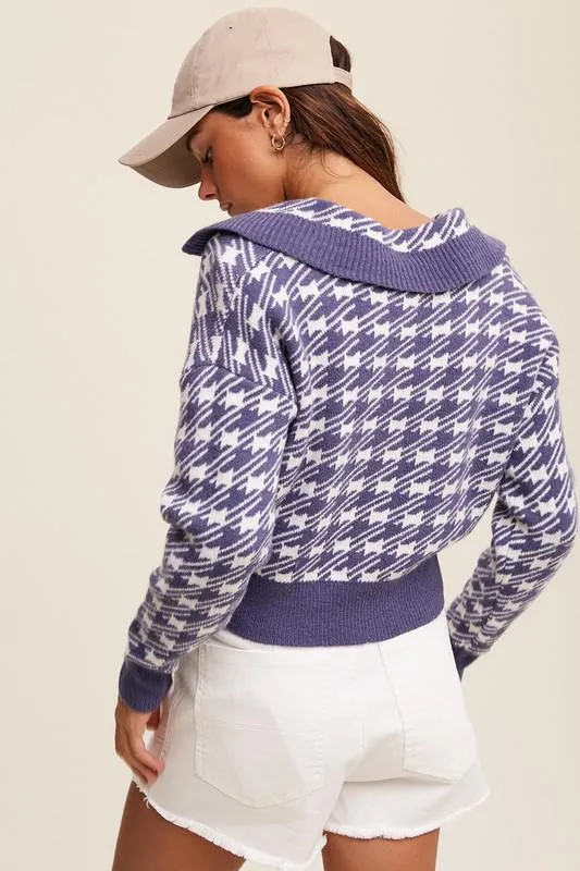 Houndstooth Sweater Denim