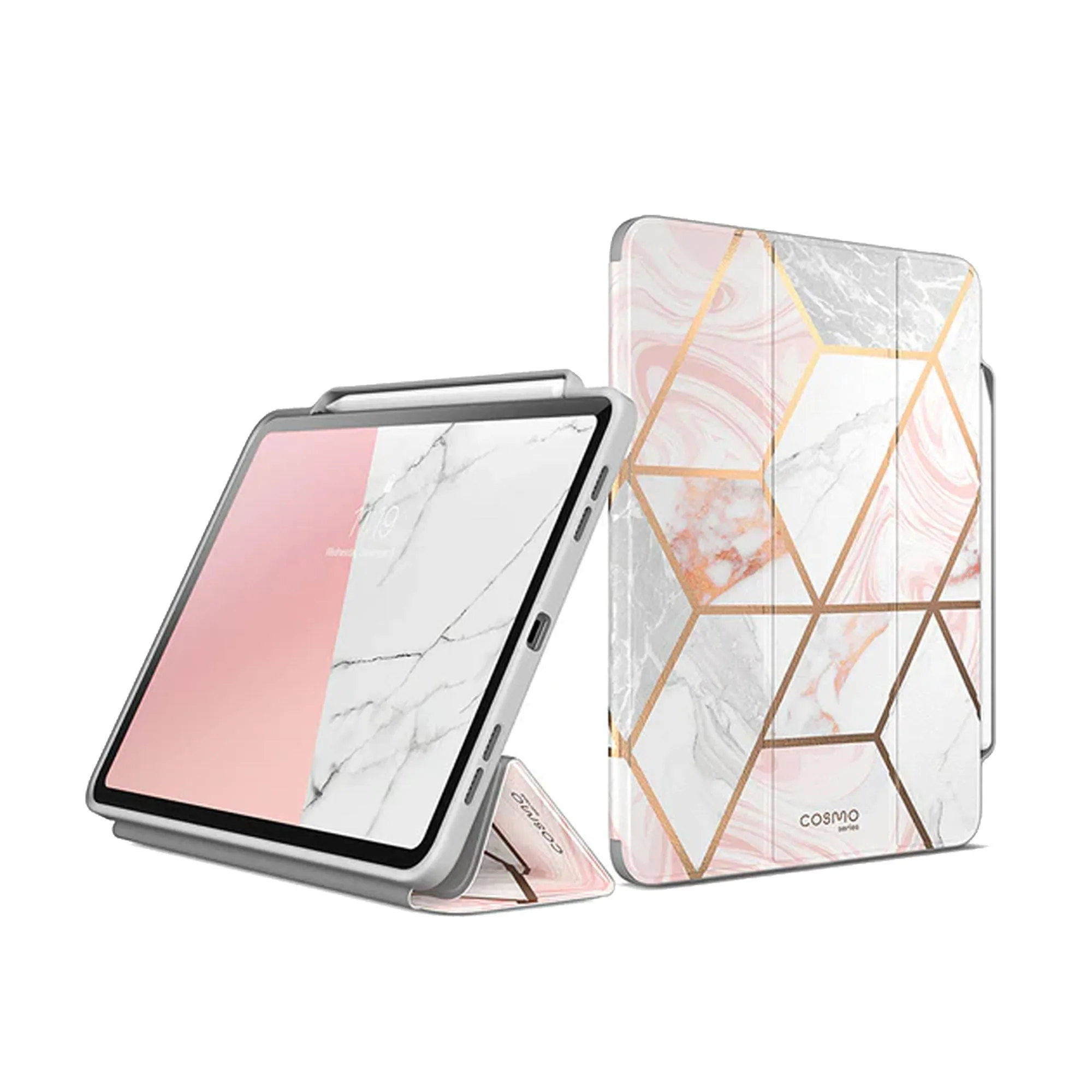 i-Blason Cosmo Case for iPad Air 11" / Air 13" ( 2024 ) M2 With Build In Built-in screen protector and Apple Pencil Holder - Marble