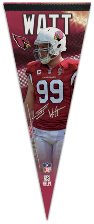 JJ Watt Signature Series Arizona Cardinals NFL Football Premium Felt Pennant - Wincraft