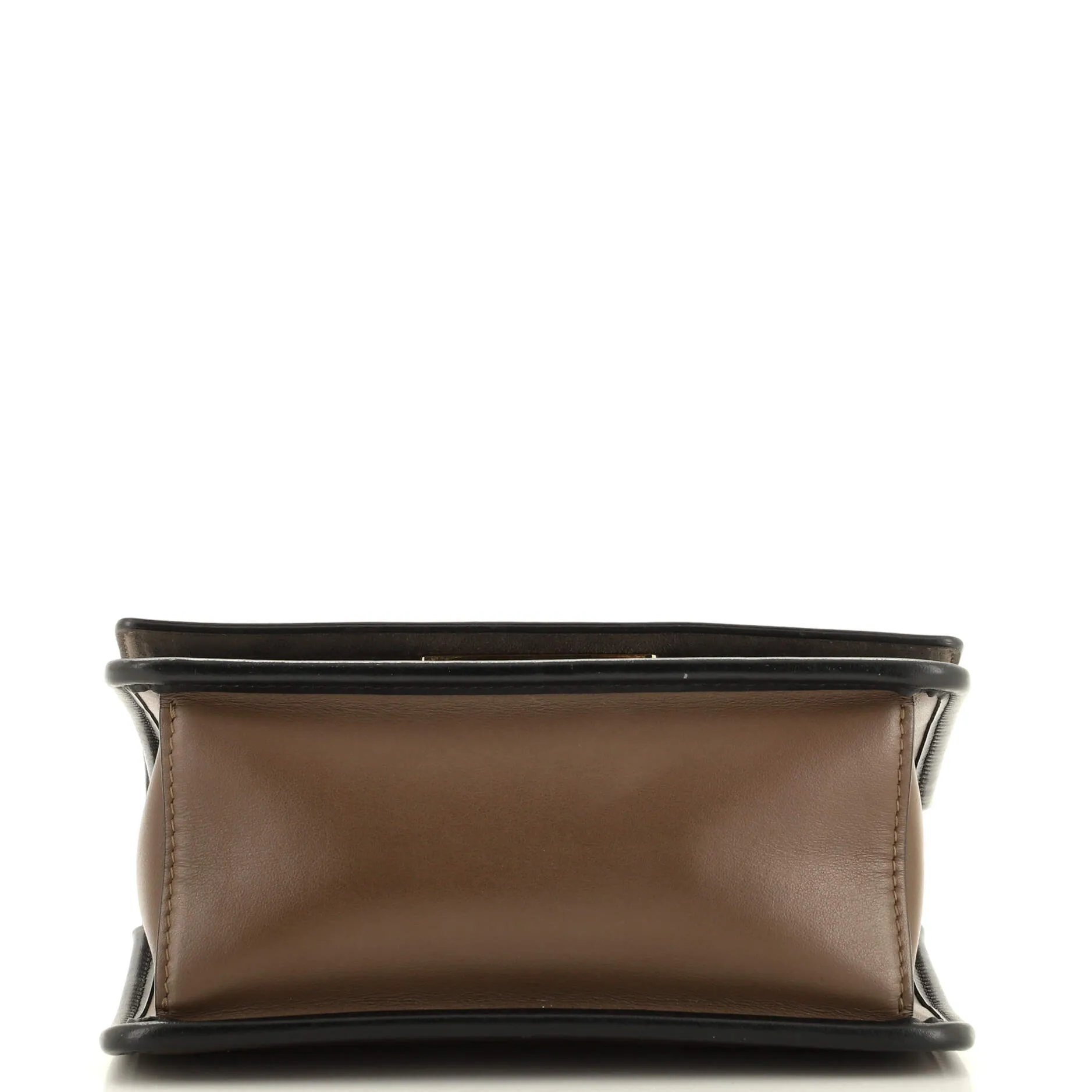 Kan I F Shoulder Bag Leather with Zucca Embossed Detail Small