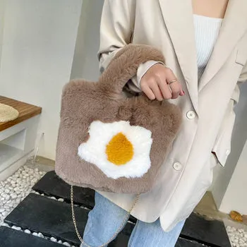 Kawaii Fluffy Egg Mini Tote Bag - Kawaii Bag