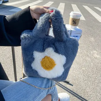 Kawaii Fluffy Egg Mini Tote Bag - Kawaii Bag