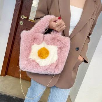 Kawaii Fluffy Egg Mini Tote Bag - Kawaii Bag