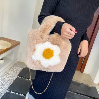 Kawaii Fluffy Egg Mini Tote Bag - Kawaii Bag