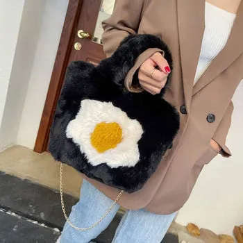 Kawaii Fluffy Egg Mini Tote Bag - Kawaii Bag