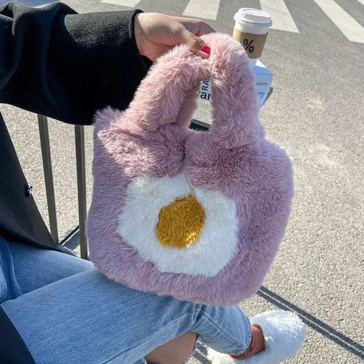 Kawaii Fluffy Egg Mini Tote Bag - Kawaii Bag