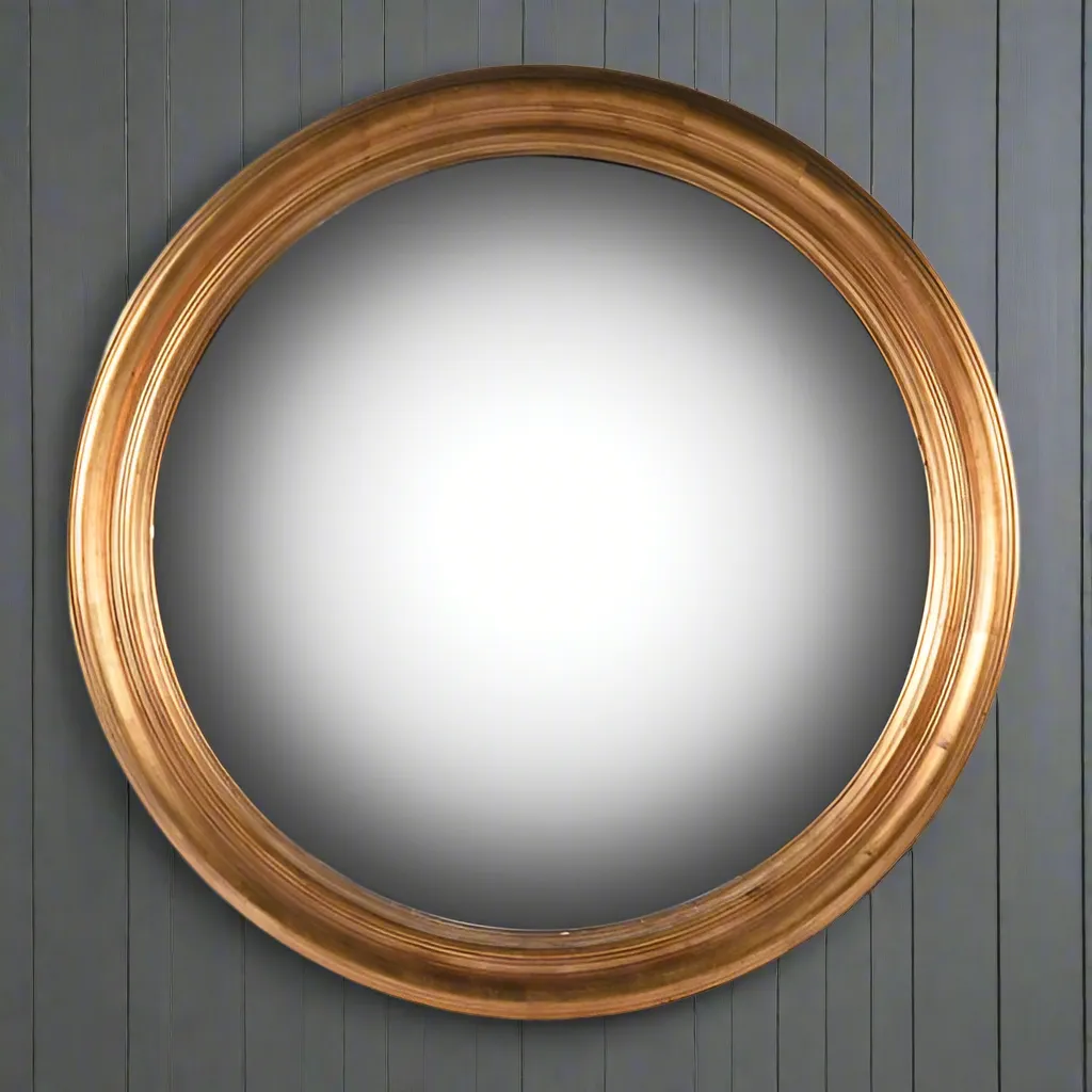 Large Convex Mirror Gold 80 cm