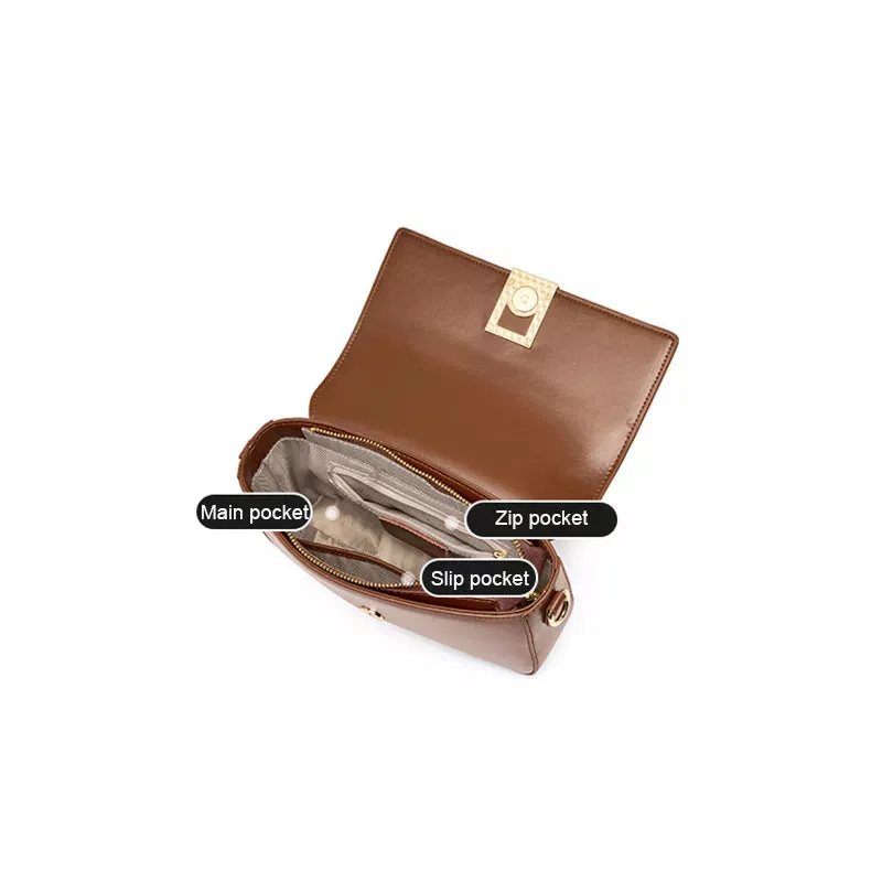 Leather Convertible Flap Crossbody Bag