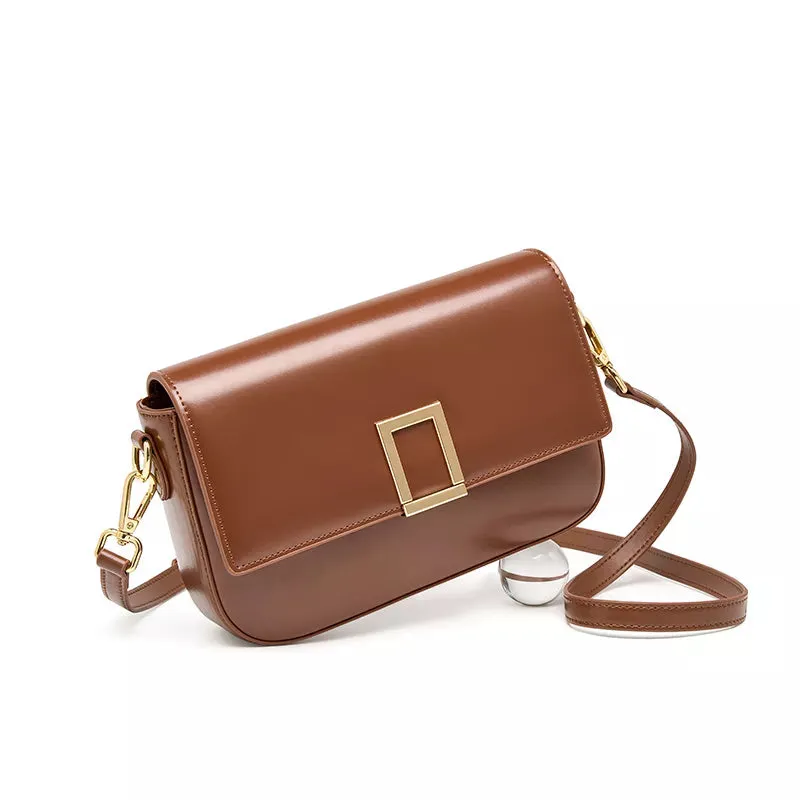 Leather Convertible Flap Crossbody Bag