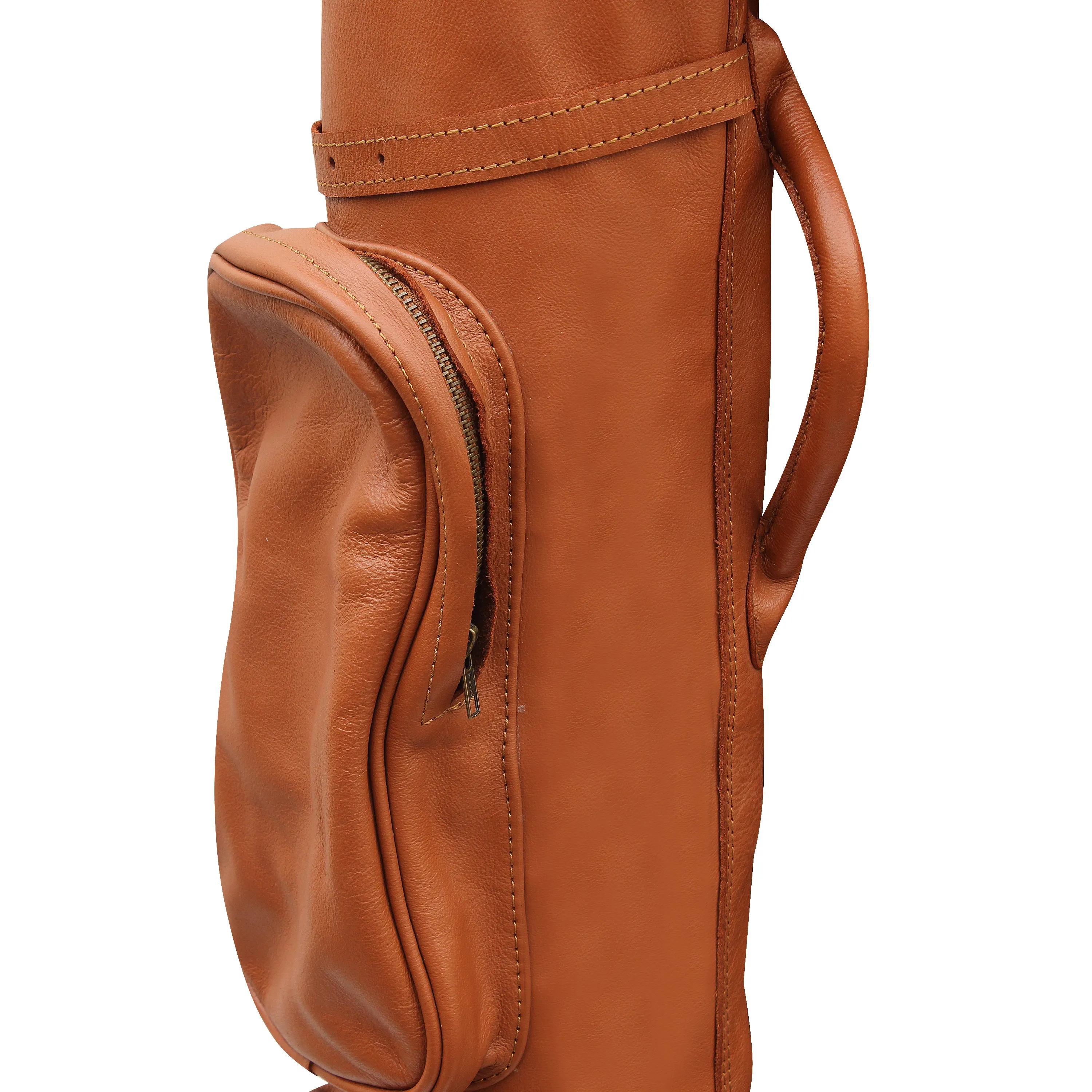 Leather Sunday Golf Bag with Tee Holder and Multiple Pockets