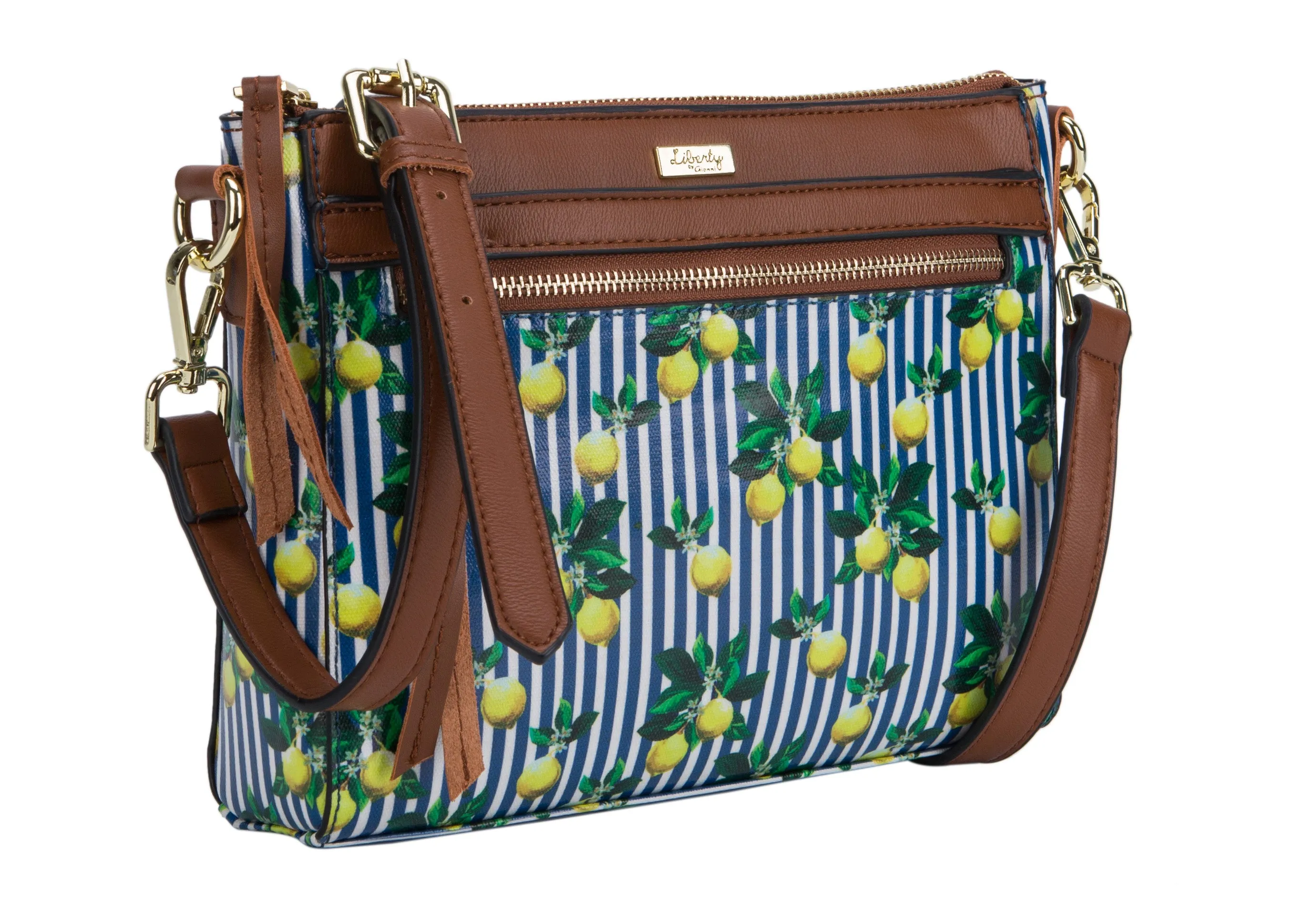 Lemon Stripe Crossbody Bag