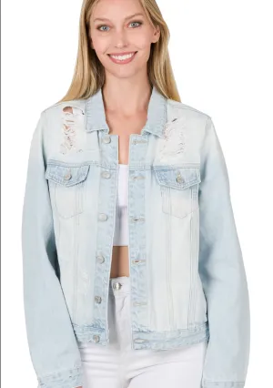 Light Distressed Denim Jacket