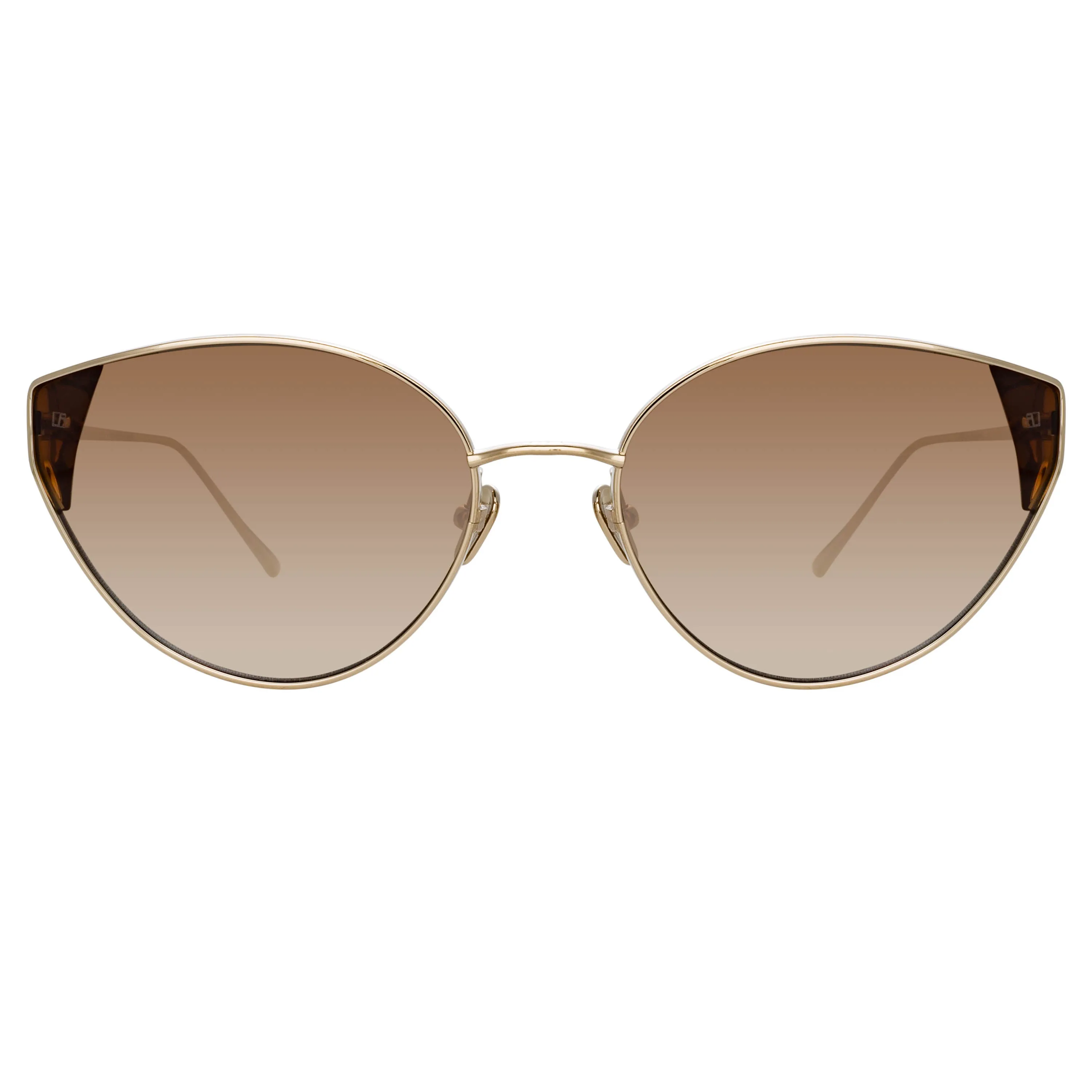 Liv Cat Eye Sunglasses in Light Gold and Brown