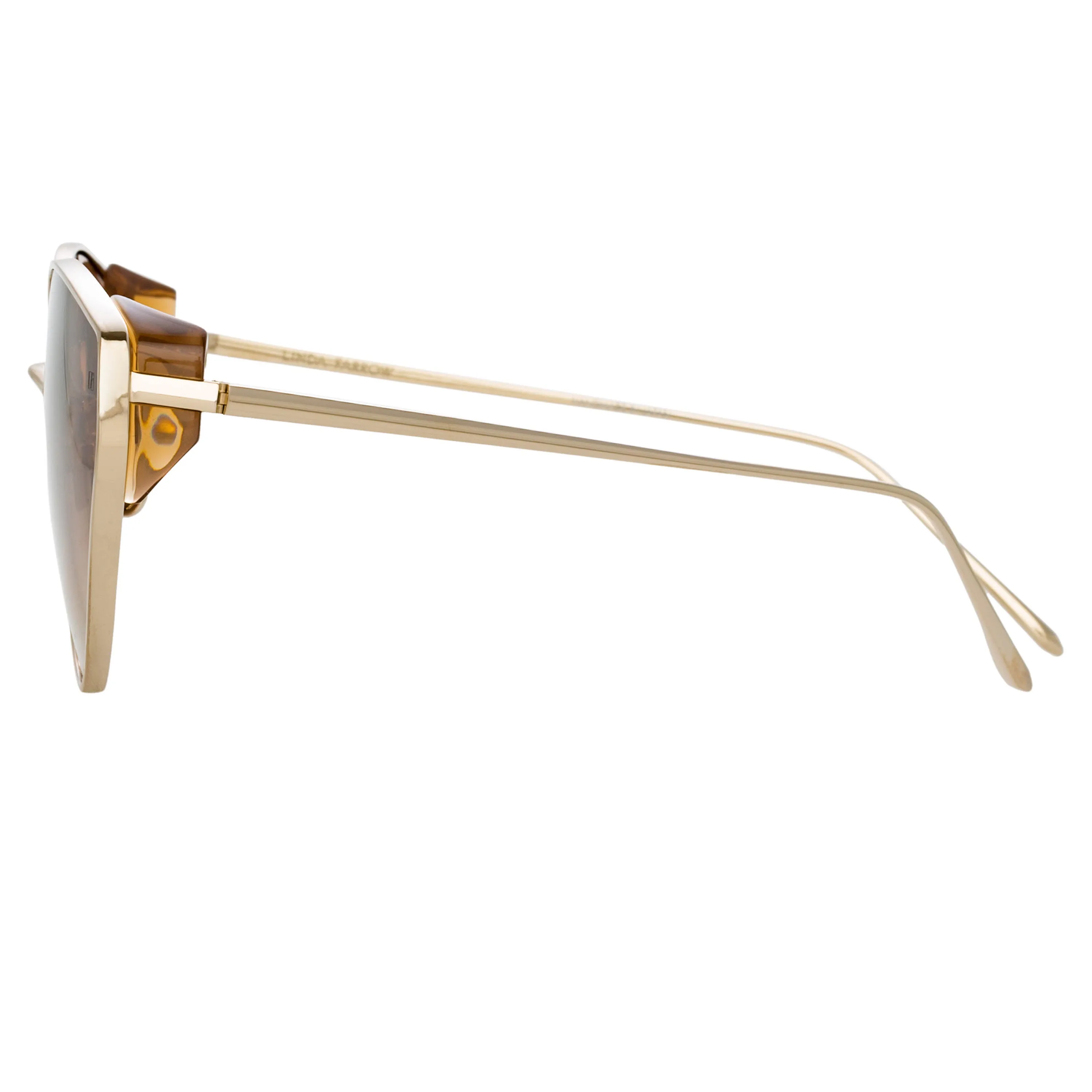 Liv Cat Eye Sunglasses in Light Gold and Brown