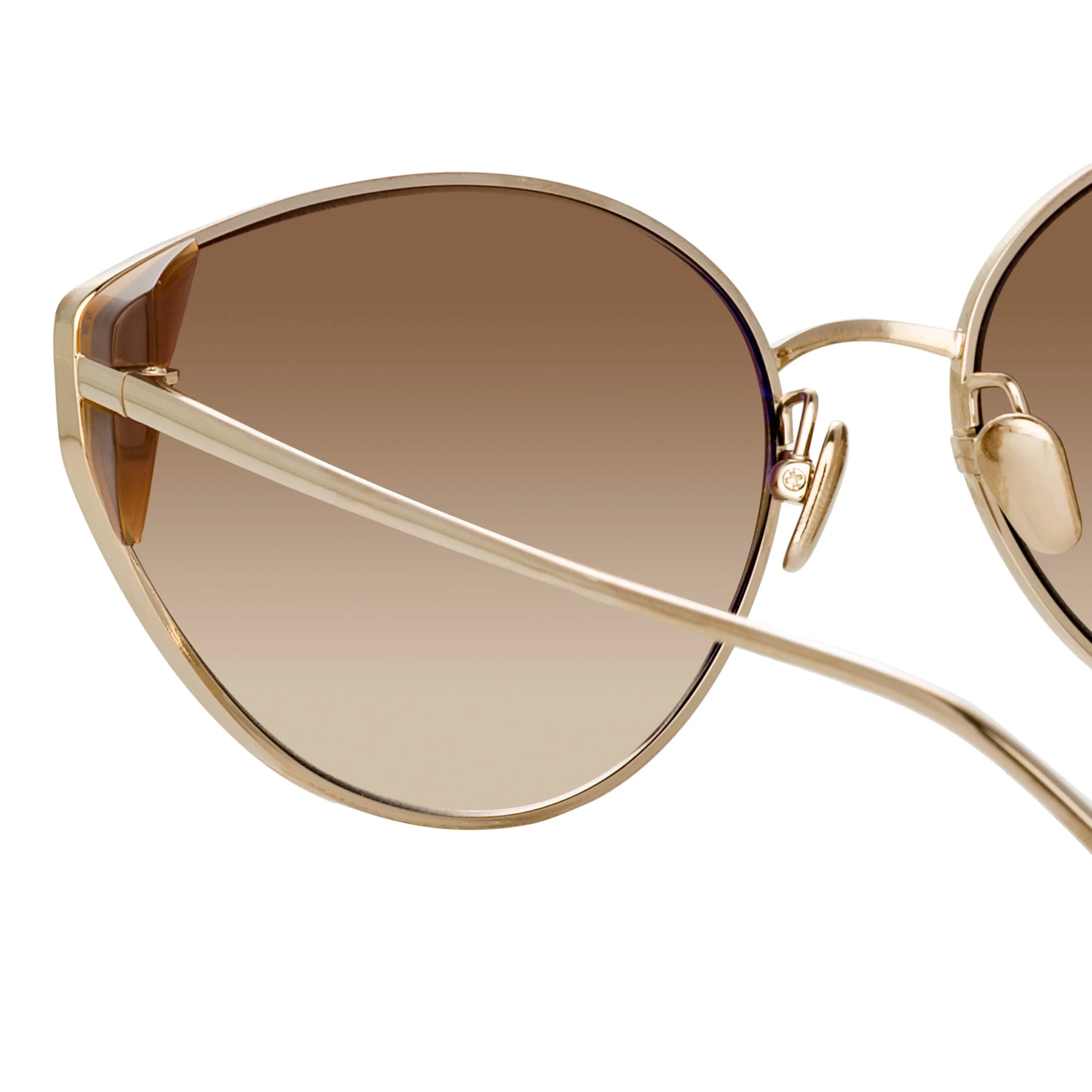 Liv Cat Eye Sunglasses in Light Gold and Brown