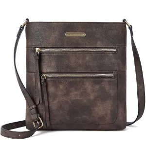 Lotty Chic and Versatile Vegan Leather Casual Satchel Bag - Crossbody Shoulder Bag Purse