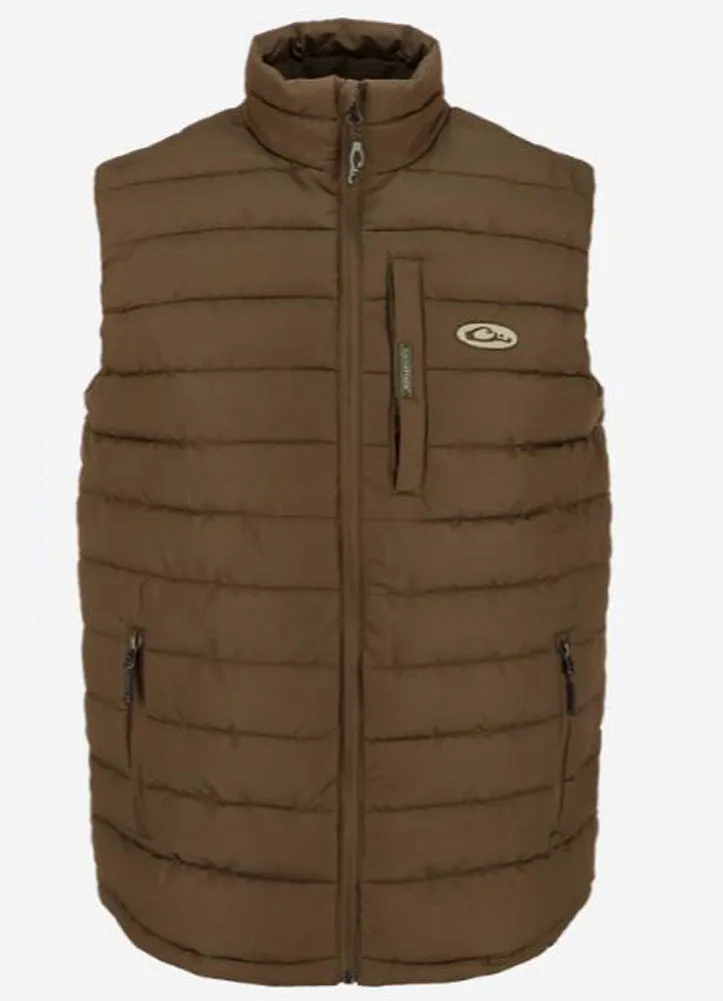 LST Double Down Layering Vest in Brown by Drake