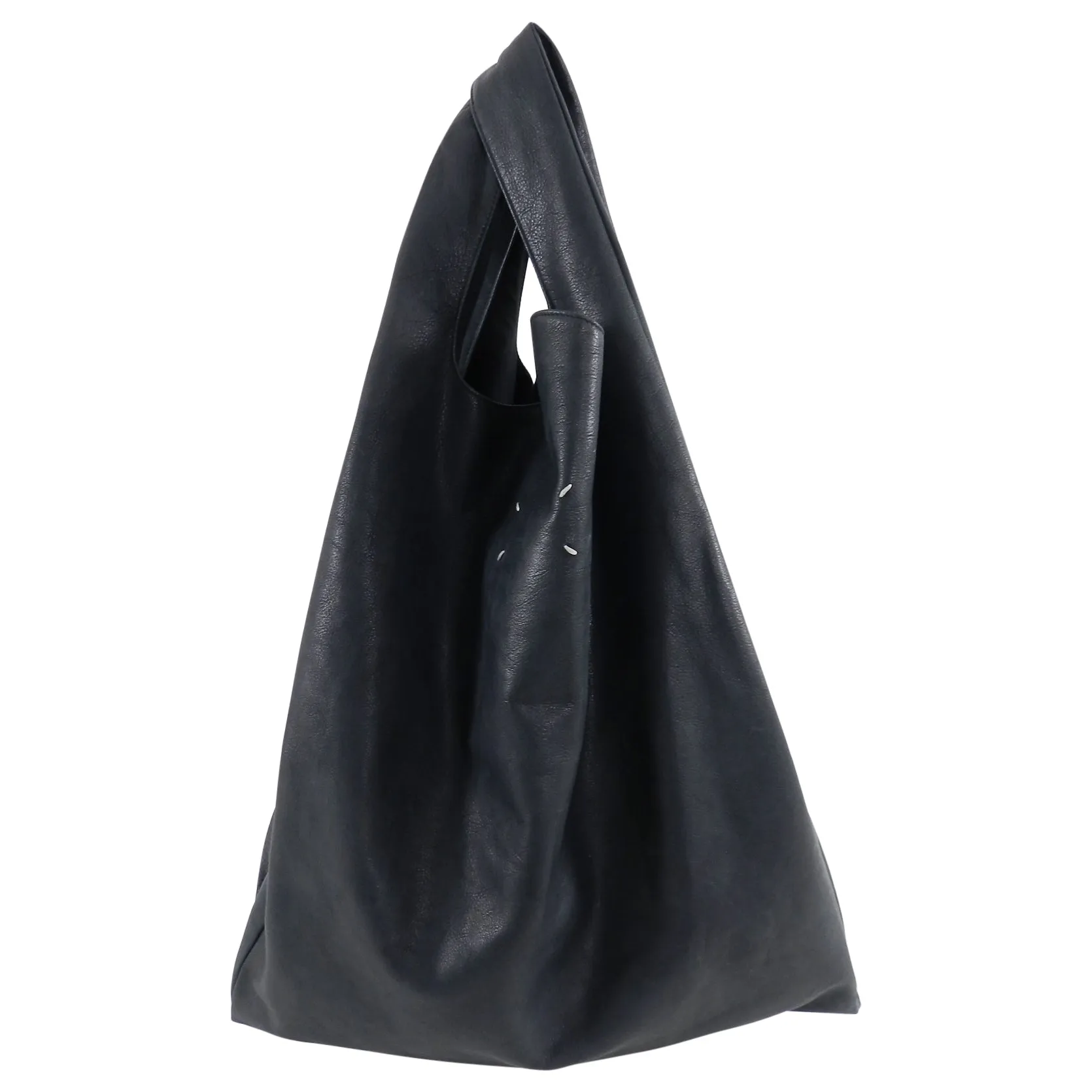 Maison Martin Margiela Black Leather Shopping Bag Tote