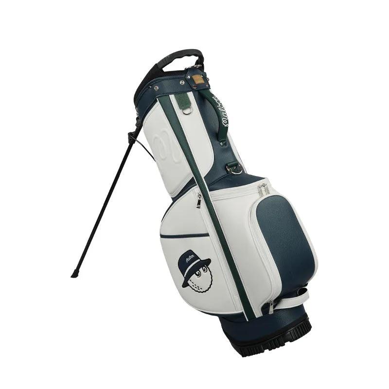 MALBON GOLF Evergreen Stand Bag (White/Navy/Green)