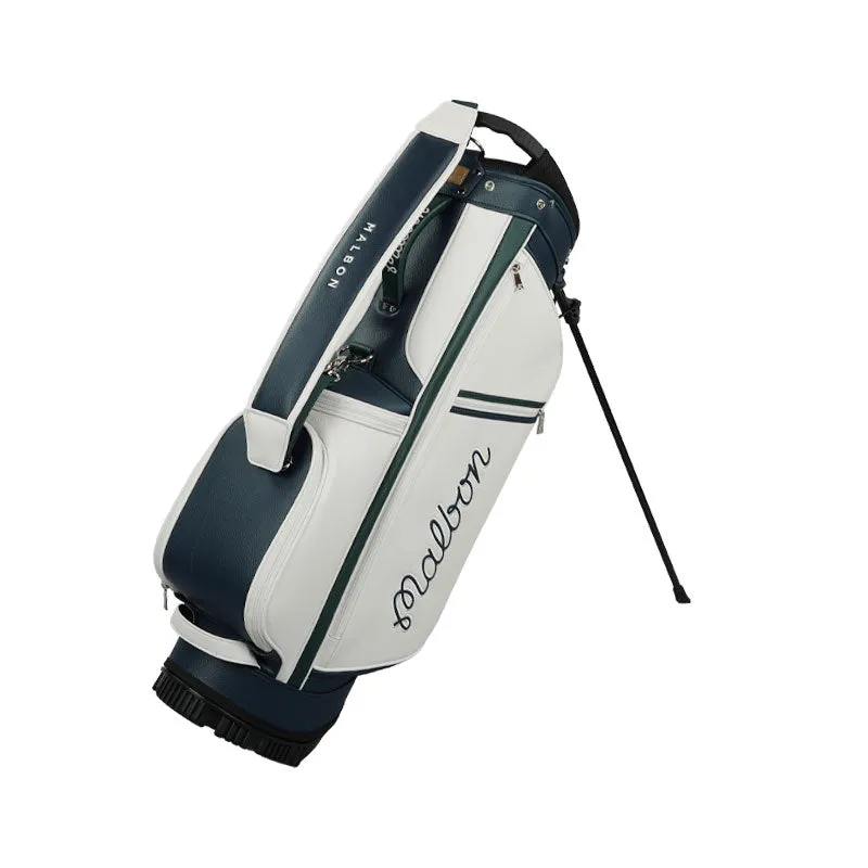 MALBON GOLF Evergreen Stand Bag (White/Navy/Green)