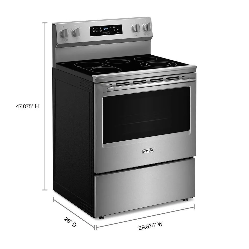 Maytag MFES6030RZ 30-Inch Wide Electric Range With No Preheat Air Fry and Air Baking - 5.3 cu. ft.