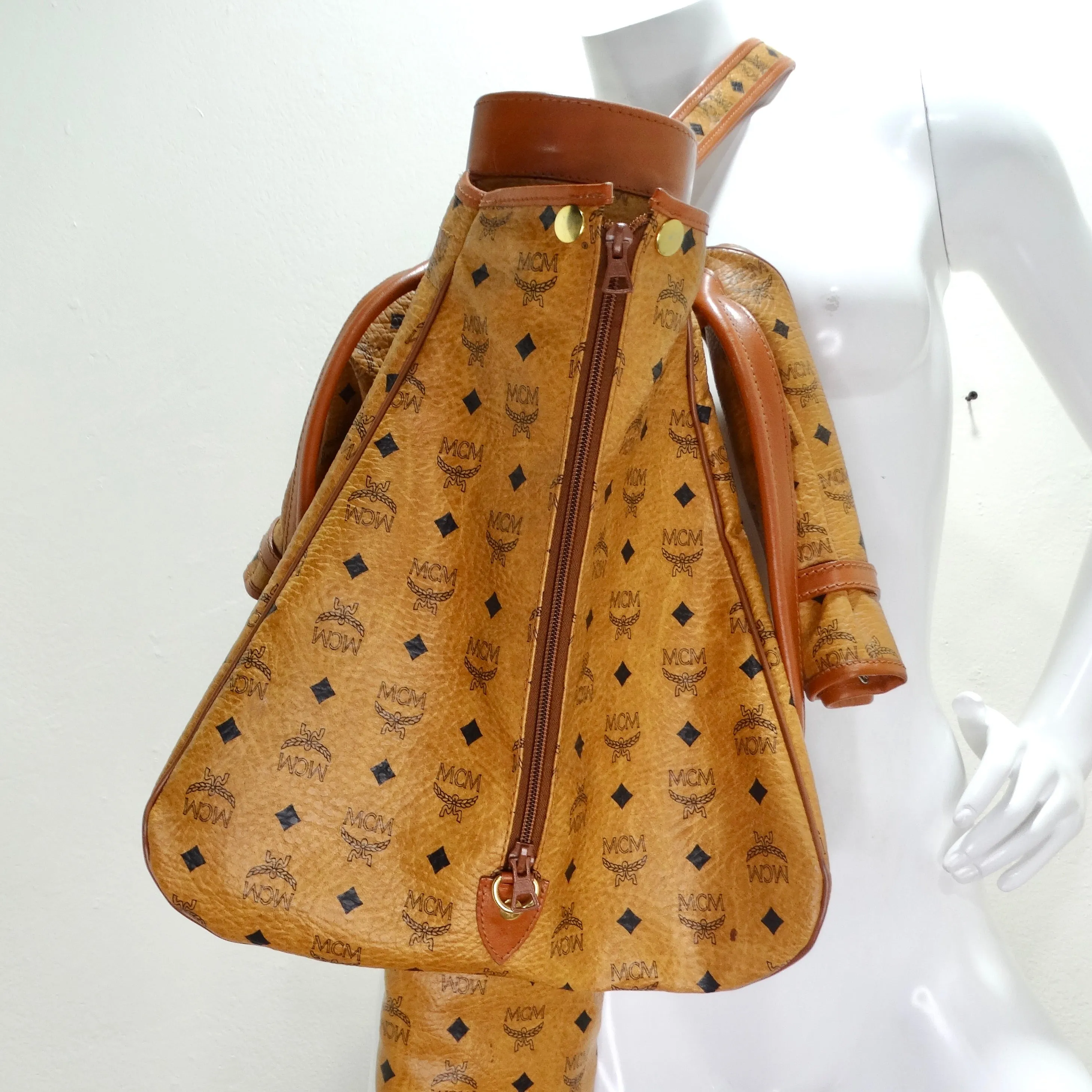 MCM Cognac Visetos 1980s 5 Club Practice Course Golf Club Bag